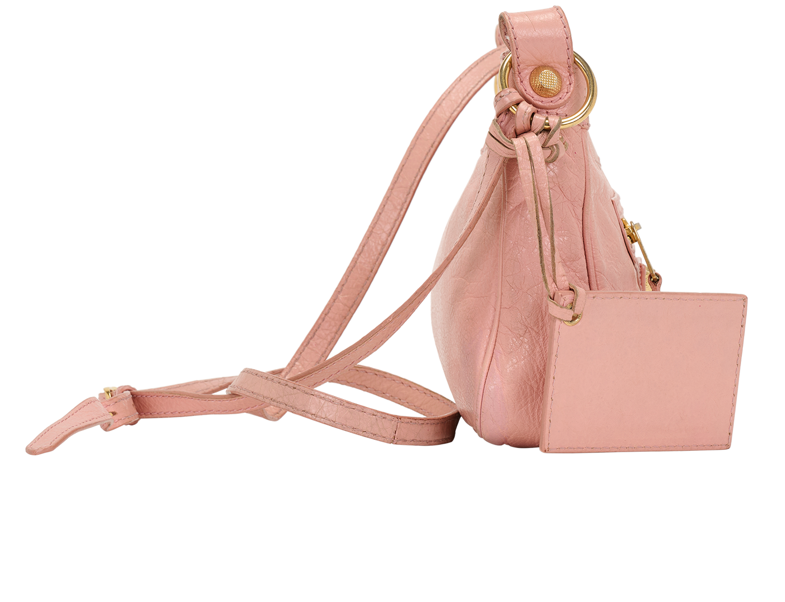 Hip Shoulder Bag, &pound;550, Handbags, Pink, Leather, Side view
